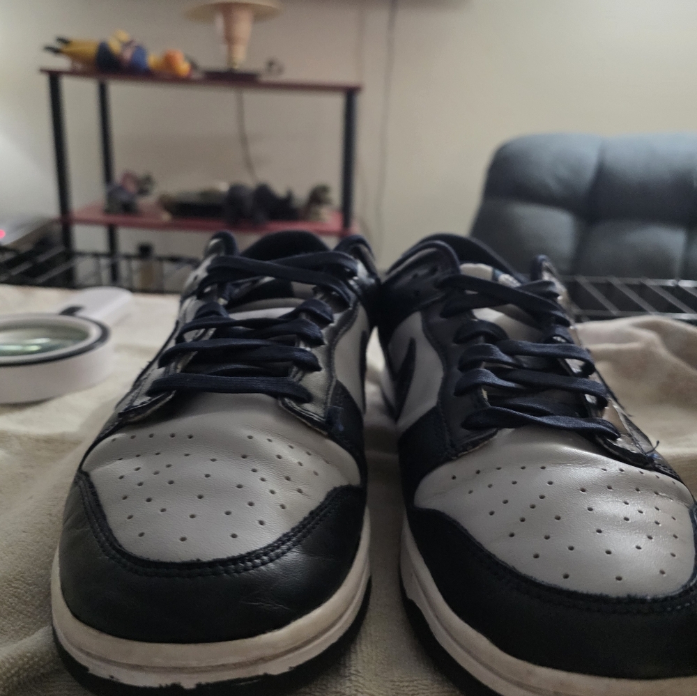 Men's 11.5 Nike Dunk Low Georgetown Sneakers in White and Black NEW